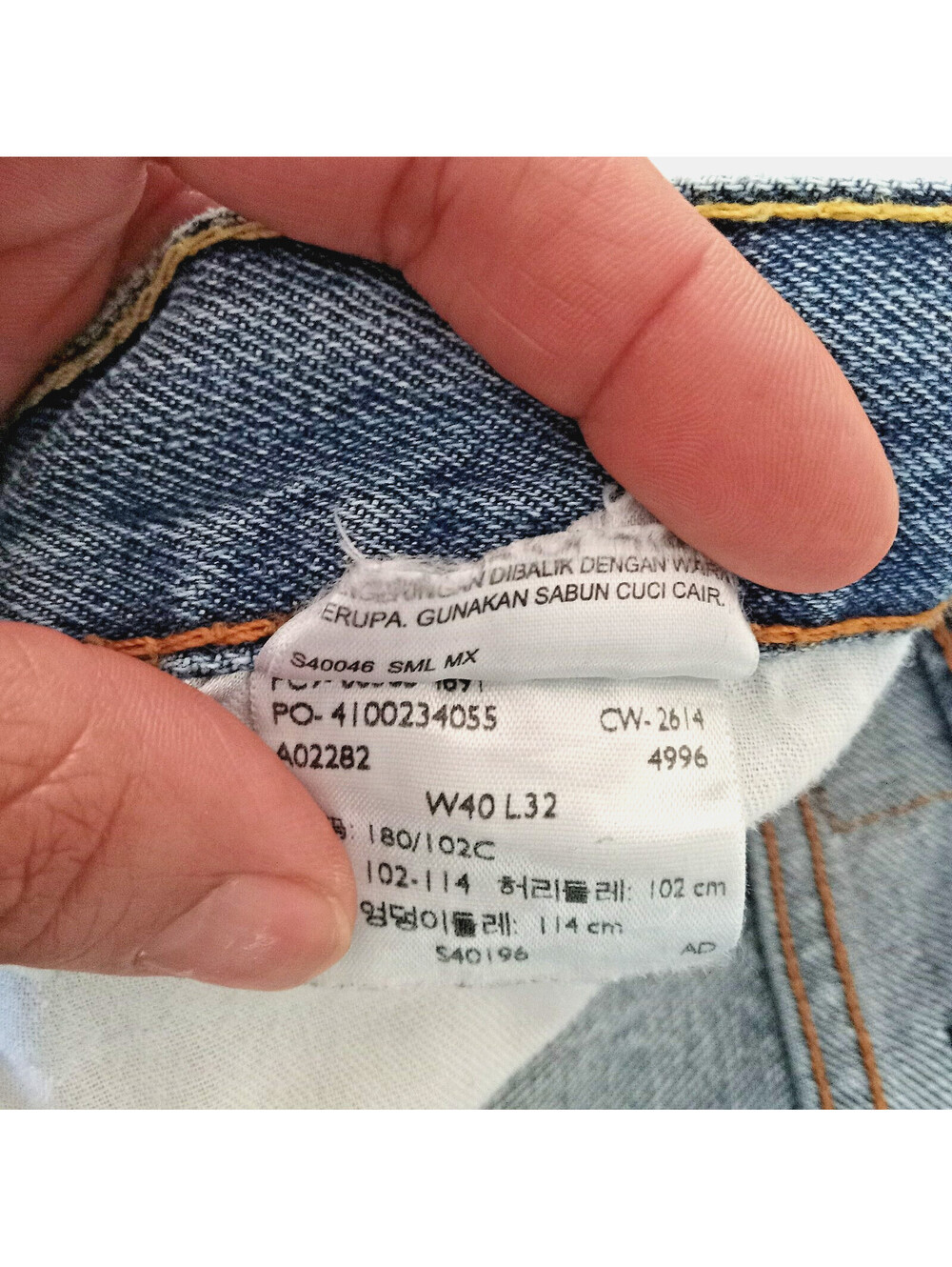 Levis 505 Men Blue Jean Straight Regular Leg 40 x 32 - Picture 6 of 8
